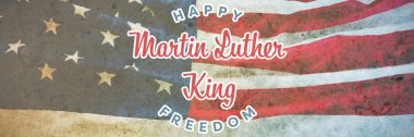 Amerikan bayrağı kahverengi bir tablo karşı mutlu Martin Luther King özgürlük