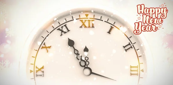 幸せな新年を時計の合成画像 — ストック写真