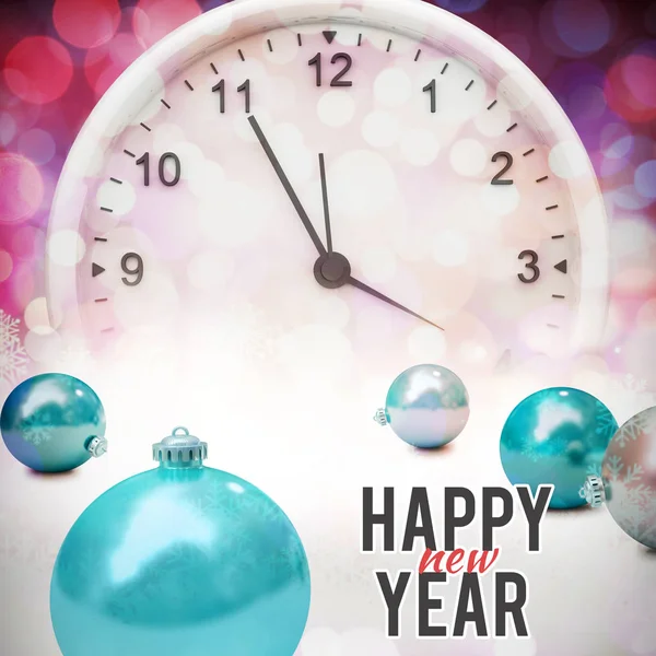 Yeni Yıl Grafik Parlak Noel Arka Plan Saat Karşı — Stok fotoğraf
