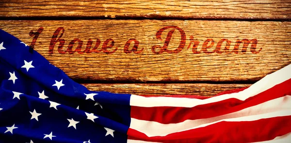 Меня Мечта Фоне Американского Флага Коричневом Столе — стоковое фото