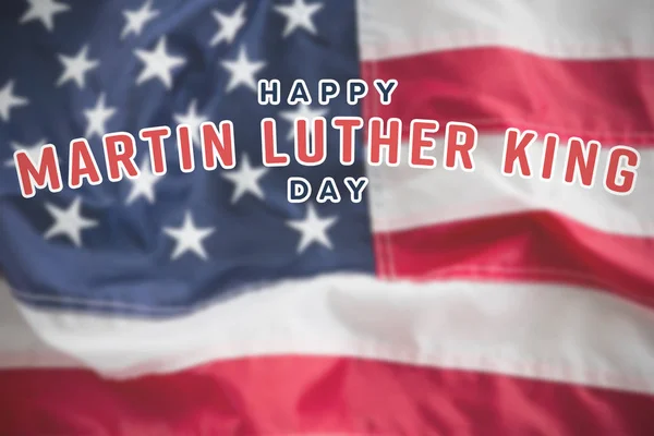 Feliz Día Martin Luther King Contra Marco Completo Bandera Americana — Foto de Stock