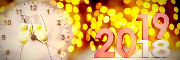 Αριθμοί Αλλαγή Από Παλαιό Στο Νέο Έτος Και Ρολόι — Φωτογραφία Αρχείου
