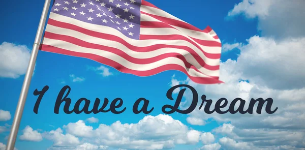 Tengo Sueño Contra Imagen Compuesta Baja Vista Angular Bandera Americana —  Fotos de Stock
