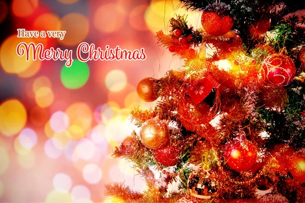 Luzes Círculo Natal Contra Árvore Natal — Fotografia de Stock
