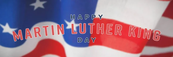 Щасливий День Мартіна Лютера Кінга Проти Американський Прапор Смугами Зірки — стокове фото