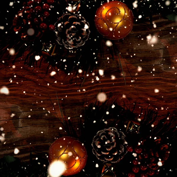 공간에 소박한 크리스마스 떨어지는 — 스톡 사진
