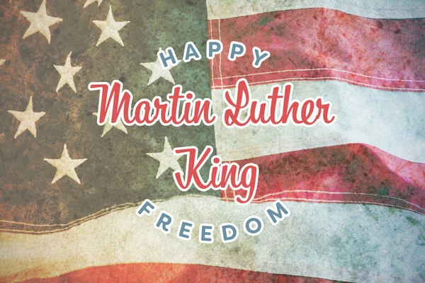 Feliz Martin Luther King Libertad Contra Marco Completo Bandera Americana — Foto de Stock