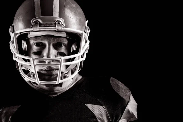 Close Jogador Futebol Americano Com Capacete Rugby — Fotografia de Stock