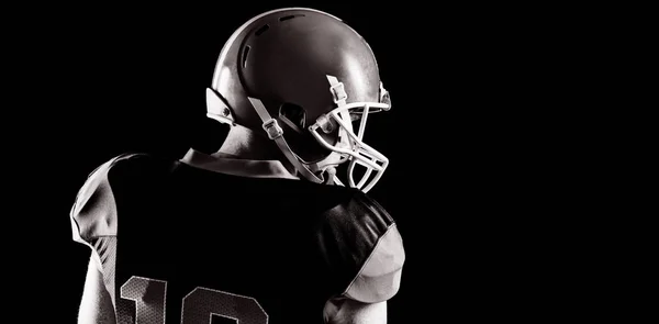 Rear View American Football Player Standing Rugby Helmet — Stock Photo, Image