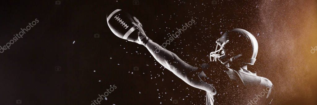 Digitally Generated Image Powder American Football Player Helmet Holding Rugby Royalty Free Stock Photos