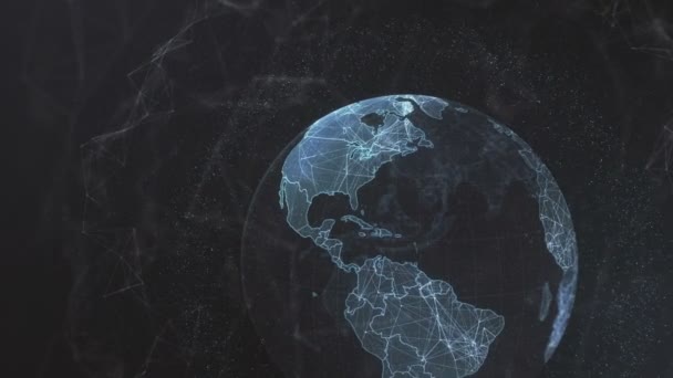 Vidéo Numérique Générée Écran Interface Avec Globe — Video