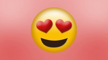 Emoji kalp gözleri kırmızı bir arka plan üzerinde kurmak için sosyal medya büyük sevdim