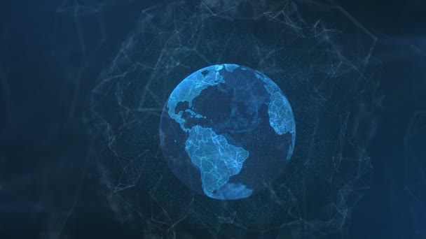 Vidéo numérique générée de l'écran d'interface avec globe  