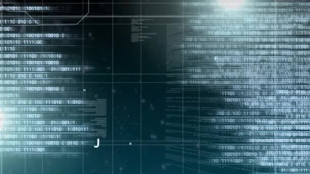 Цифрова Анімація Комп Ютерного Кодування Цифровий Інтерфейс Синьому Фоні — стокове відео