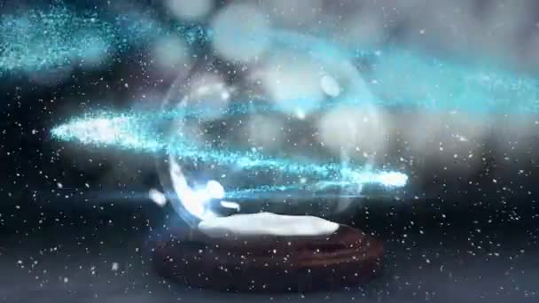 Vánoční Animace Chýše Pozadí Bokeh Třpytivý Světle Stezka Spirálovitě Pohyb — Stock video