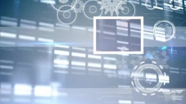 Dijital animasyon dijital arabirimi ekran. Mavi animasyonlu arka plan 