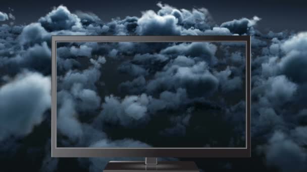 Digitale Animatie Van Televisie Donkere Wolk Beweegt Achtergrond — Stockvideo