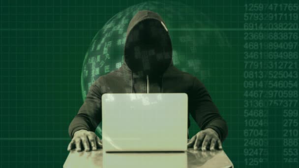 Dijital Animasyon Laptop Hack Hacker Arka Plan Dijital Programlama Teknoloji — Stok video