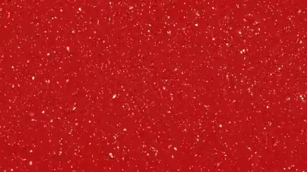 Cyfrowej Animacji Czerwonym Tle Śnieg Pada Planie — Wideo stockowe