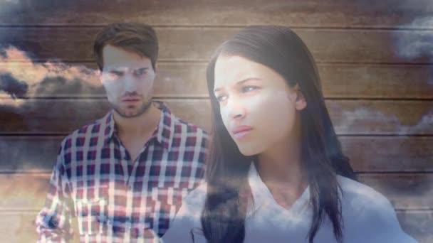 Animação Digital Conceitual Mostrando Problemas Relacionamento Casal Evitando Uns Aos — Vídeo de Stock