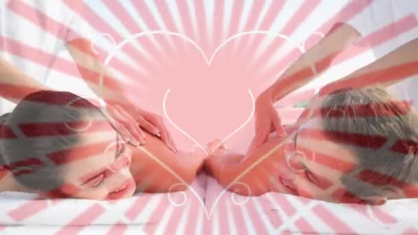 Composto Digital Casal Feliz Passar Tempo Juntos Tendo Massagens Nas — Vídeo de Stock
