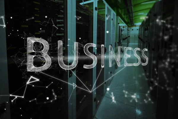 Business Text Black Background Empty Server Room — Stock Photo, Image