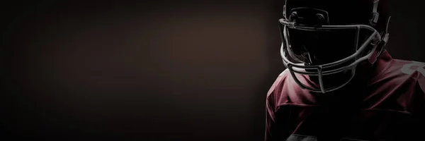 Американский Футболист Регби Шлеме Темно Коричневом Фоне — стоковое фото