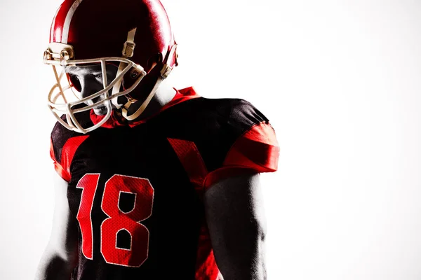 Joven Jugador Fútbol Americano Pie Casco Rugby — Foto de Stock