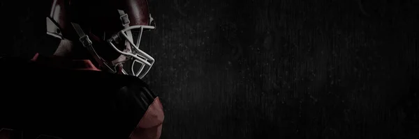 American Football Player Helmet Looking Side Full Frame Shot Black — Stock Photo, Image