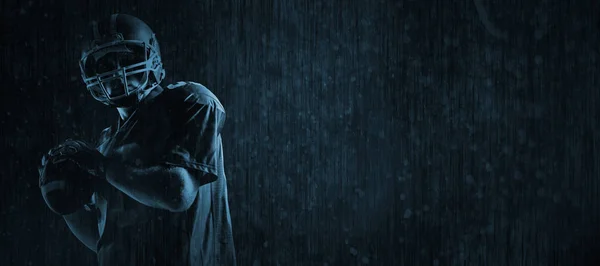 American Football Player Standing Helmet Preparing Throw Ball Full Frame Royalty Free Stock Photos