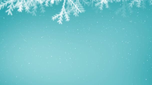Цифровая Анимация Веселого Рождественского Желания Против Ясного Неба Снежинки — стоковое видео