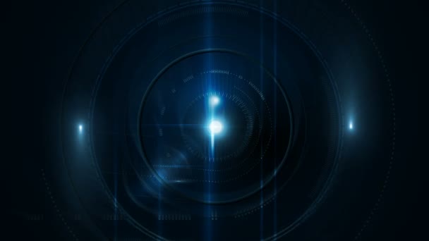 Animation numérique de lumières bleues sur fond noir 