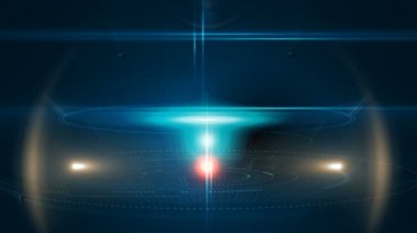 Siyah bir arka plan karşı ışıkların dijital olarak yaratılan animasyon