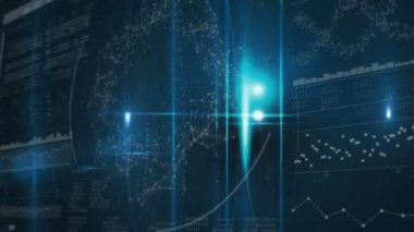 Dijital animasyon birden çok hareketli grafikler siyah arka plan karşı oluşturulan