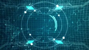 Dijital olarak mavi arka plan hareketli rakamlar oluşturulan bilgisayar animasyon üretilen