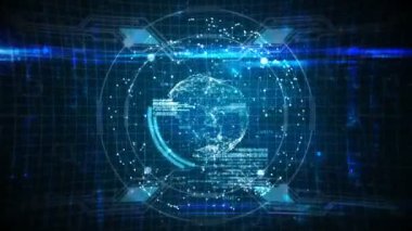 İnceden inceye gözden geçirmek ve ekranda gösterilen sonuçları ile bir bilgisayar tarafından analiz bir dünyanın dijital olarak yaratılan animasyon
