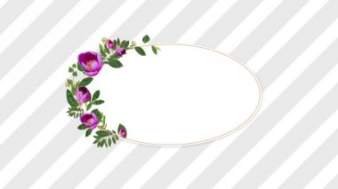 Bir konuşma balonu Mor çiçek ve ekranın arka planda gri ve beyaz çizgili karşı gelen yeşil sarmaşıklar ile dijital görüntü