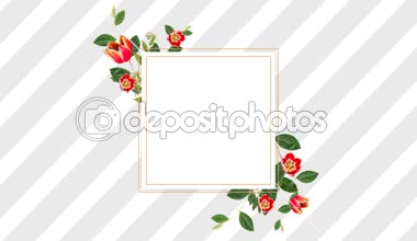 Dijital olarak ekrana geliyor ve bir süre sonra basık kırmızı bloomed lale ile sınır tasarlamak oluşturulan