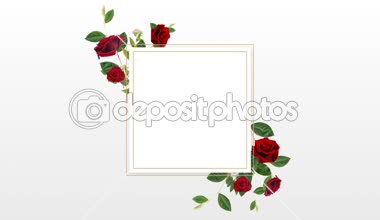 Dijital olarak ekrana geliyor ve bir süre sonra basık kırmızı güller ile sınır tasarlamak oluşturulan