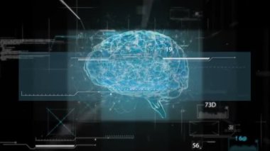 mavi beyin hologram teknolojisi ve koyu arka plan