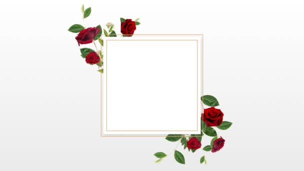 Digitally generated border design with pretty red roses coming up to the screen and receding after a while