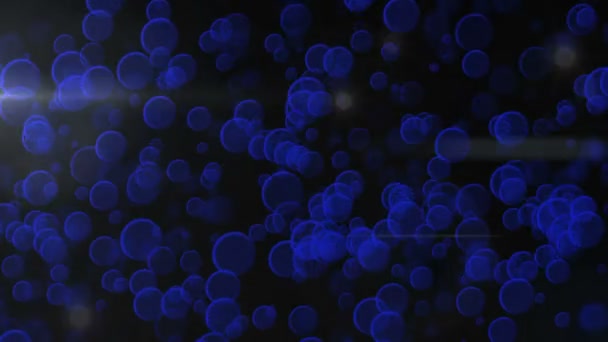 暗い背景にアニメーション青い泡 — ストック動画