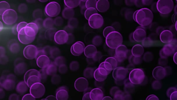 黑暗背景下的紫色水泡动画 — 图库视频影像
