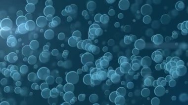 Animation of blue water bubbles