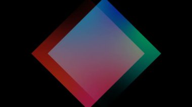 döndürme ve birbirlerine bir siyah arka plan üzerinde erime iki kırmızı ve mavi kareler