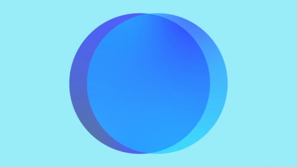 Δύο Μπλε Κύκλοι Κίνηση Γαλάζιο Φόντο Διαφορετικές Αποχρώσεις Του Μπλε — Αρχείο Βίντεο