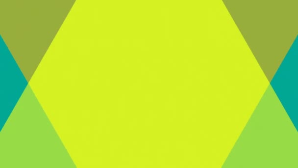 Анімація Жовтих Бірюзових Зелених Синіх Трикутників Геометричних Форм Русі — стокове відео