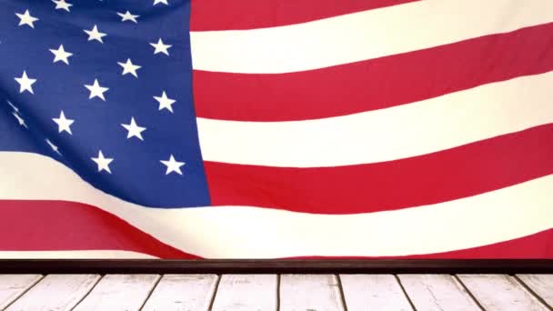 Animated Tribune Animated American Flag Blowing Wind Background — Stock Video