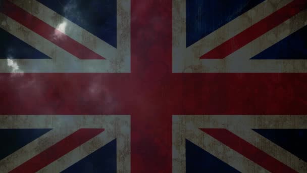 英国旗子反对动画雷霆背景 — 图库视频影像