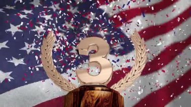 Üçüncü sıra Throphy Amerikan bayrağı arka plan